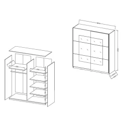 180 cm Schwebetuerenschrank Mezzo