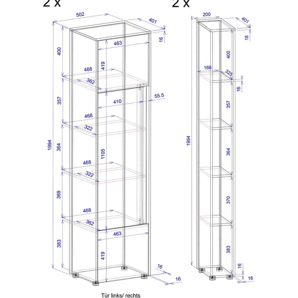 Aktenschrank 4teilig Rascian