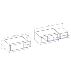 Ausziehbarer Couchtisch Prismo