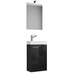 Badezimmermöbel Set in Schwarz Emlina