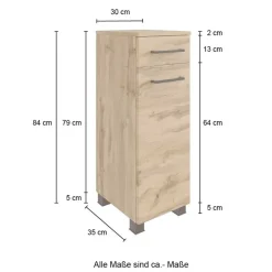 Badezimmerschrank schmal Longos