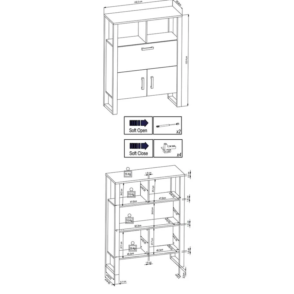 Barschrank mit Klappe Besi