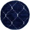 Blauer Langflor Teppich Russell