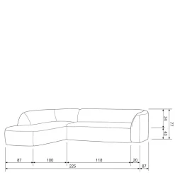 Chenille Ecksofa Peggy