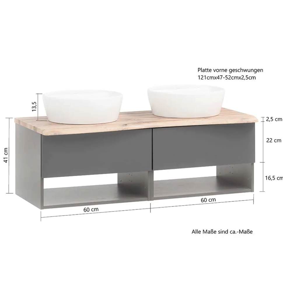 Doppel Waschtischschrank Vressa