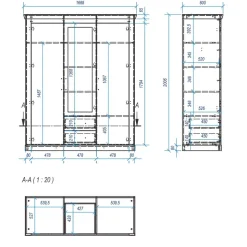 Drehtürenschrank Flurencina