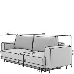 Dreisitzer Sofa Ascardo