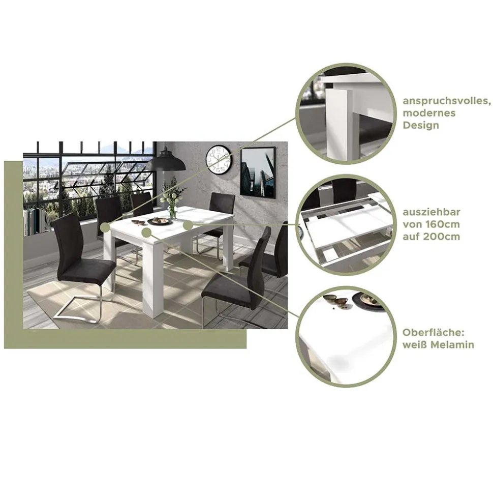 Esszimmer Tisch mit Auszug Tinello