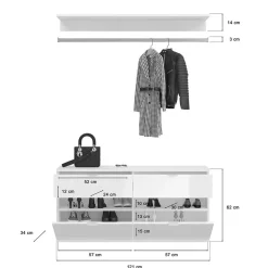 Garderoben Modul Wand Ridonner