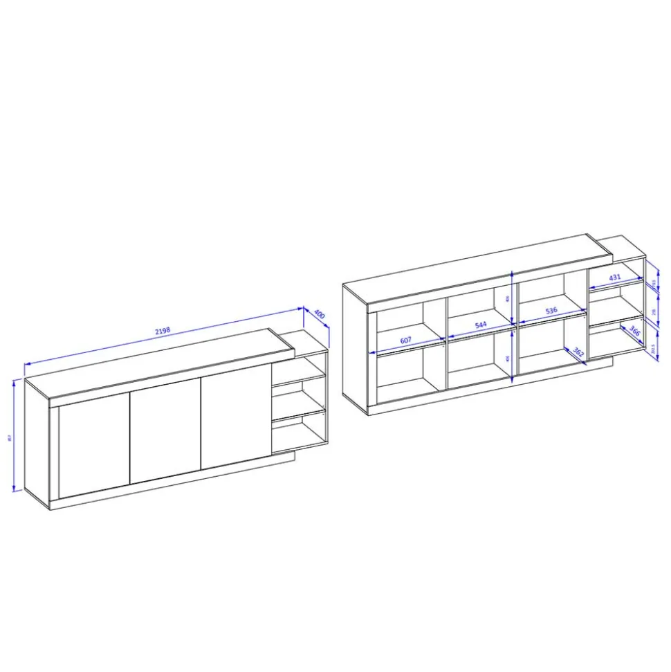 Großes Sideboard Prismo
