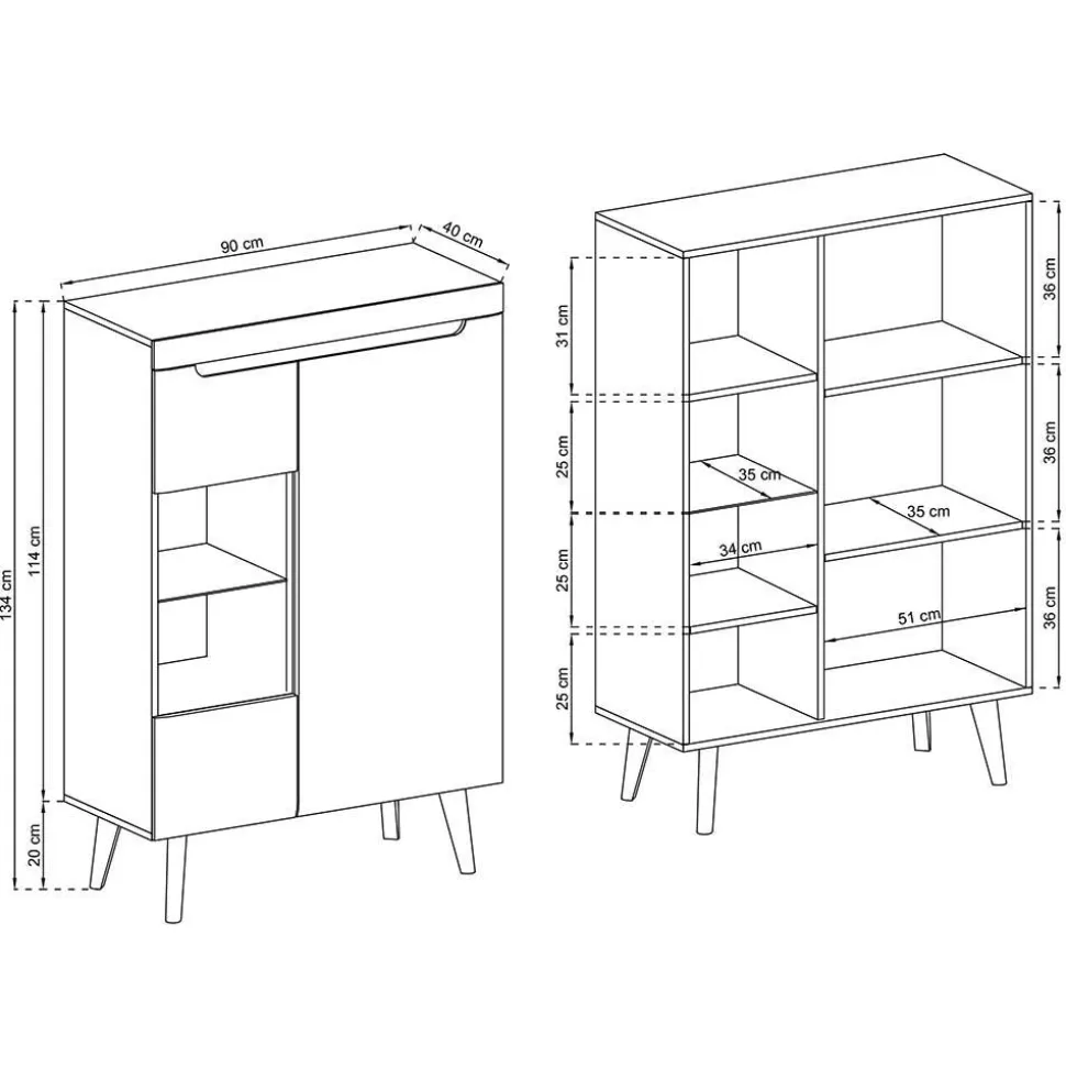 Highboard Vitrine Tomya