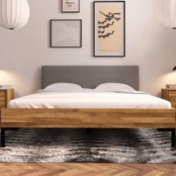 Holzbett mit Polster Kopfteil Yalley