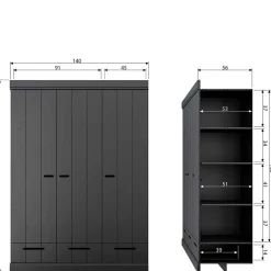Holzkleiderschrank Jelian