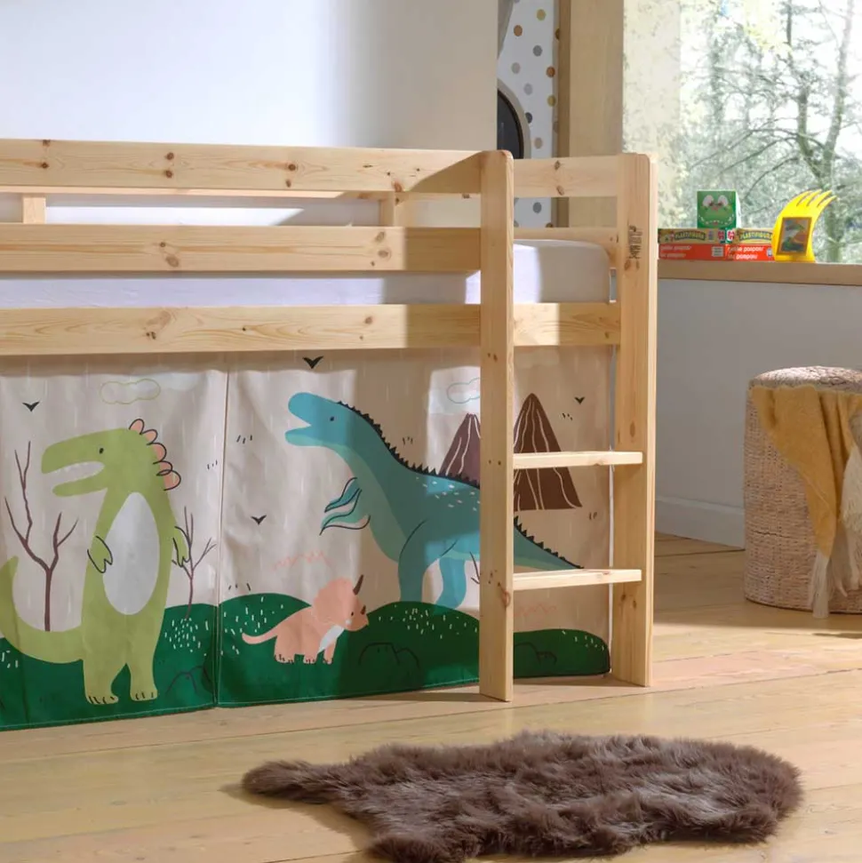 Kinder Hochbett mit Vorhang Sestranco