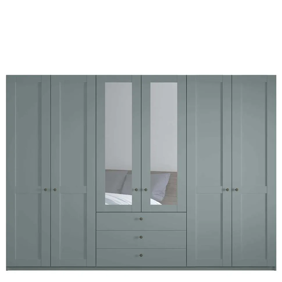 Kleiderschrank graugrün Landhaus Forjan