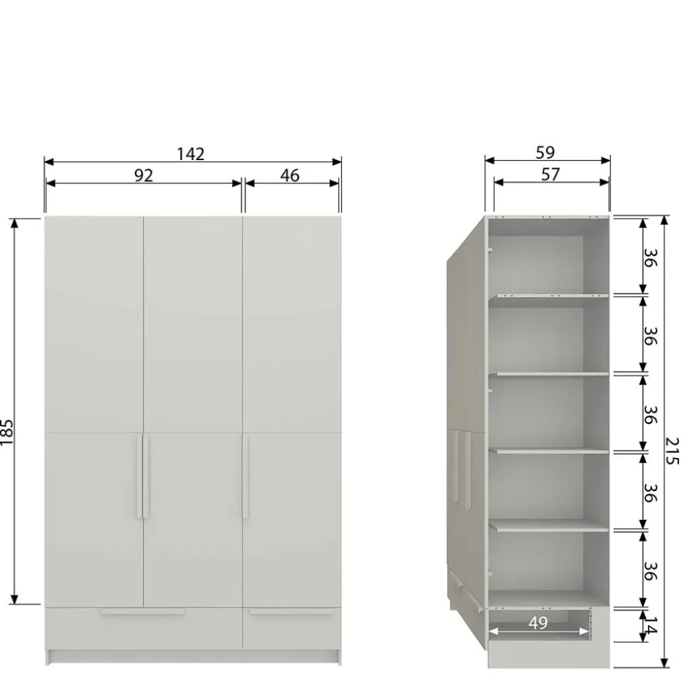 Kleiderschrank Holz Drovens