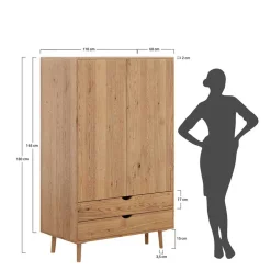 Kleiderschrank Massivholz Arora