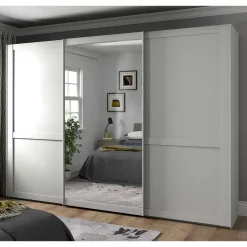 Kleiderschrank Schwebetüren weiß Tudana