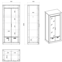 Landhaus Kleiderschrank Dionada