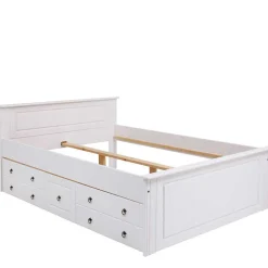 Landhaus Stil Holzbett Sadanos