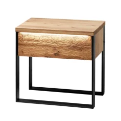 Massivholz Bett mit Nachtkonsole Scoddo