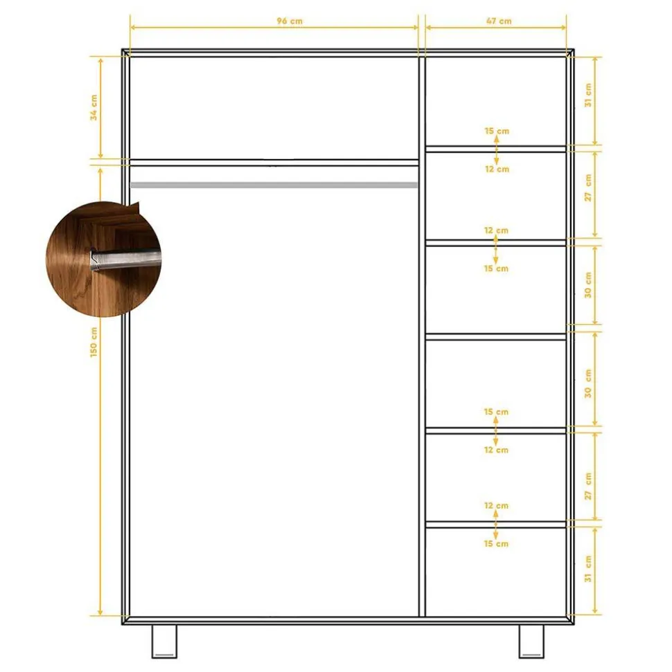 Massivholz Kleiderschrank Vaneri