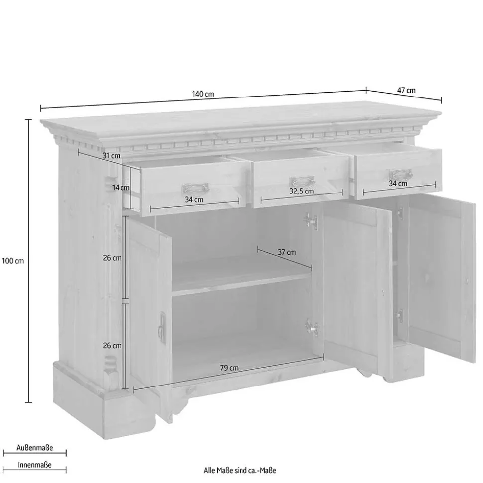 Massivholz Sideboard Vascires