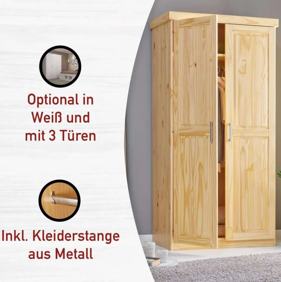 Massivholz-Kleiderschrank Classico