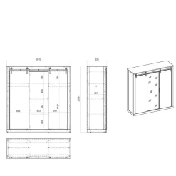 Pinie Weiß Schlafzimmer Set Dionada