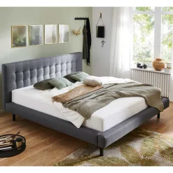 Polster Bett Hellgrau Ebruar