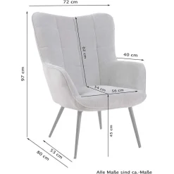 Polstersessel mit Hocker Dalicia