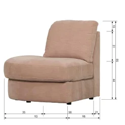 Rosa Dreisitzer Couch Oktamian