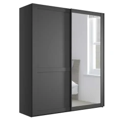 Schiebetürenschrank Dunkelgrau Hierro