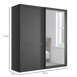 Schiebetürenschrank Dunkelgrau Hierro