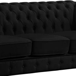 Schwarze Chesterfieldcouch Vinzenzo