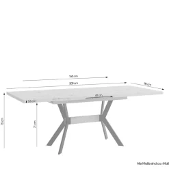 Schwarzer Ausziehtisch Damados