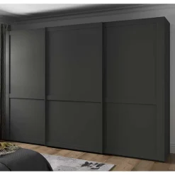 Schwebetürenschrank Dunkelgrau Hierro