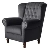Sessel Anthrazit Samt Kean