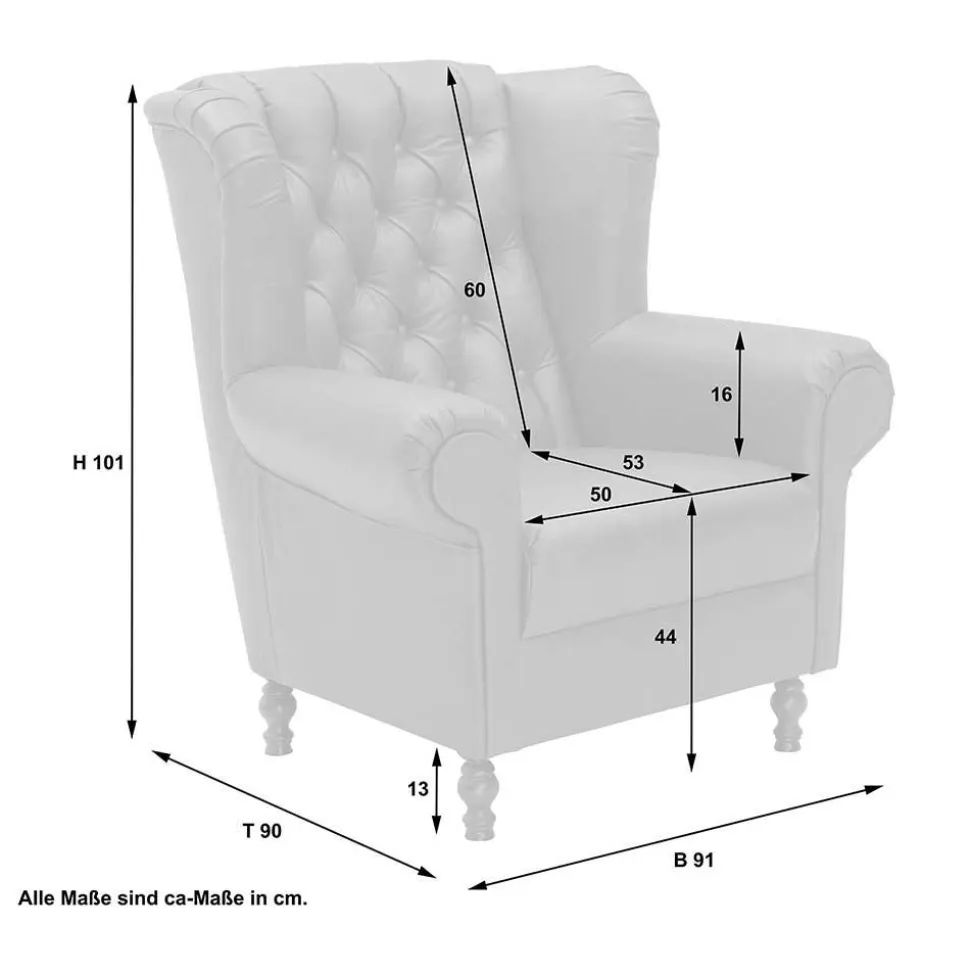 Sessel Anthrazit Samt Kean