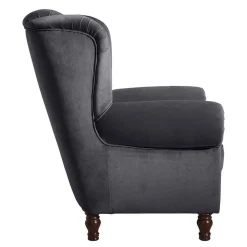 Sessel Anthrazit Samt Kean