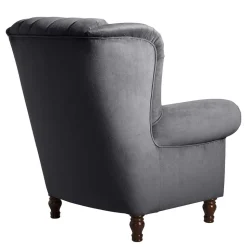 Sessel Anthrazit Samt Kean