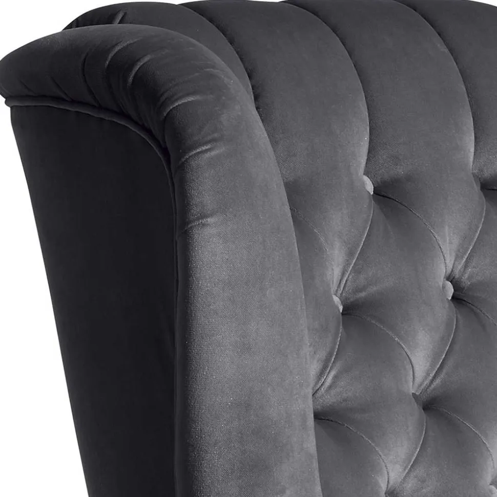 Sessel Anthrazit Samt Kean