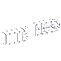 Sideboard mit Regal Prismo