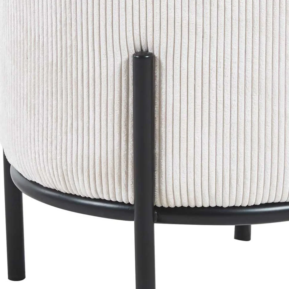 Sitzhocker Beige Cord Rozenna