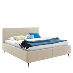 Velours Polsterbett Beige Sonna