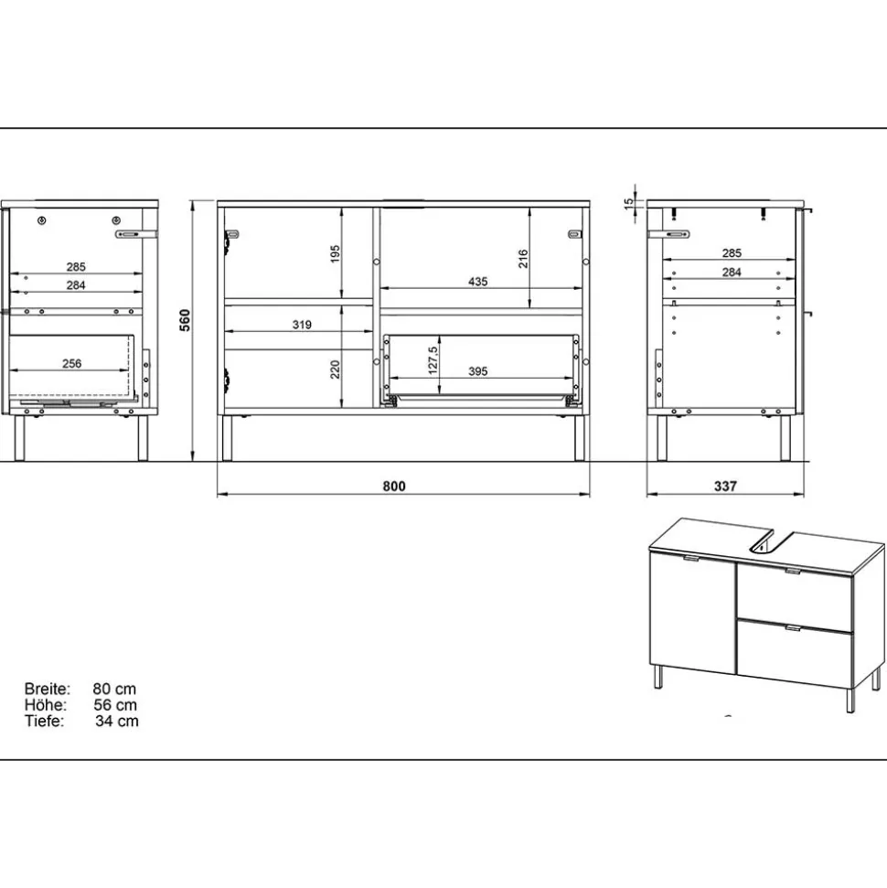 Waschbeckenschrank Rienca