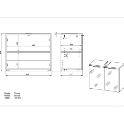 Waschbeckenunterschrank Gramos