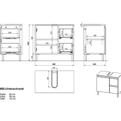 Waschbeckenunterschrank Ortensia