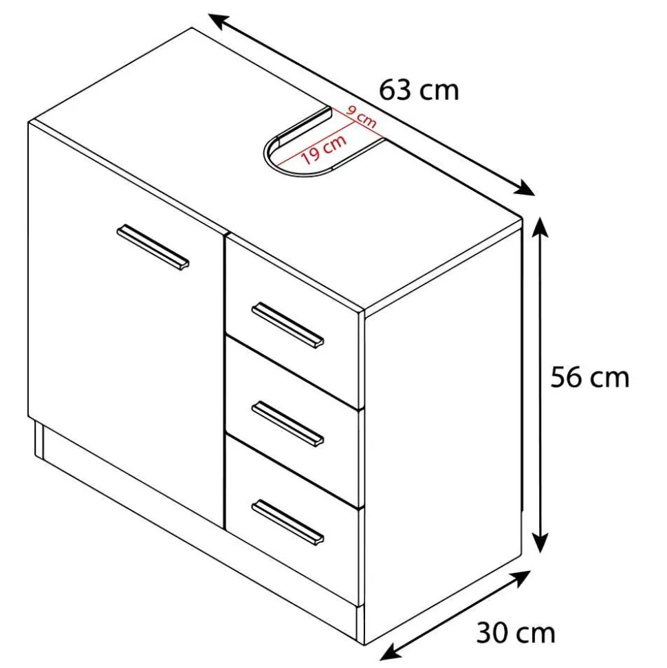 Waschbeckenunterschrank weiß Vimalta