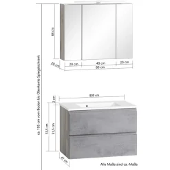 Waschplatz Set modern Fregato